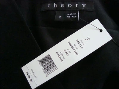 NWT$435 THEORY *NABIEL C* MODERN SUIT Virgin Wool Blends Crop Blaze Jacket Sz 2