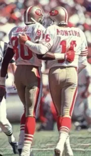 Classic Sports Prints - Joe Montana Jerry Rice - 49ers - Ready2Hang Canvas Print