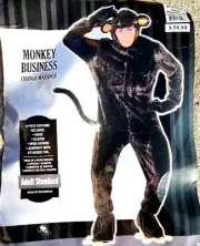 MONKEY COSTUME JUMPSUIT UNISEX HALLOWEEN MONKEY M SIZE MEDIUM SHORTER PERSON 5.8
