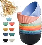 letown Unbreakable Lightweight Wheat Straw Cereal Bowls Wheat Straw Fiber Lightweight Bowl Sets 9 Dishwasher & Microwave Safe - for,Rice,Soup Bowls (24Oz)