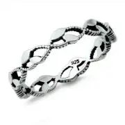 Ring Genuine Sterling Silver 925 Oxidized Face Height 3 mm Size 10