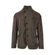 [EMPORIO ARMANI] EMPORIO ARMANI Guru collar printed corduroy jacket Man 52 52 Brown