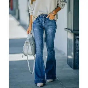 fashion women jeans casual flare ladies pants 休閑女牛仔褲