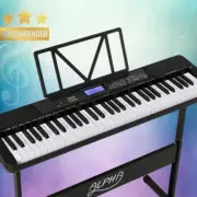 Alpha 61 Keys Electronic Piano Keyboard Digital Electric W/Stand Sensitive Key