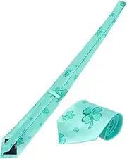 [MERRYHAPY] Patrick's Day Neckties for Men Set of 2 Party Ties Irish Prints Sturdy Satin Fabric
