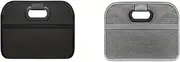 2pcs Car Storage Organizer - Collapsible Car Trunk Organizer With Handle For All Car, SUV, Mini-Vans(Black and Grey)