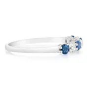 Luminesce Lab Grown 1/4 Carat Diamonds 4 Created Sapphire Sterling Silver, R