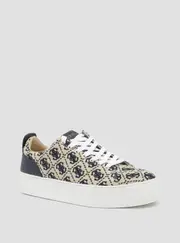 GUESS Women's Navy Logo Gianele Low Top Sneakers Size: 10