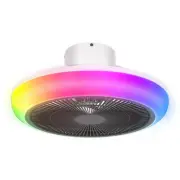 Low Profile Ceiling Fan with Light, 18" Flush Mount Fan with Remote & App Con...