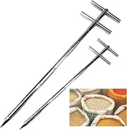 Grain Probe Sampler Stainless Steel Three Zone Grain Probe Sampler Probe Thief Sampler Cement Fertilizer Sampler Solid Sampling Probe(Size:D19mmxL1.5m)