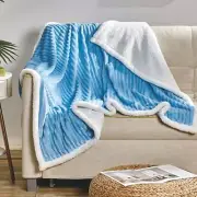 Corduroy Sherpa Reversible Throw Blanket, Medium Weight and Super Plush -