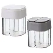 Spice Shaker Seasoning Storage Dispenser Bottle Four Compartments Transparent