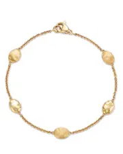 Marco Bicego 18K Yellow Gold Siviglia Polished & Textured Hammered Station Link Bracelet - Exclusive