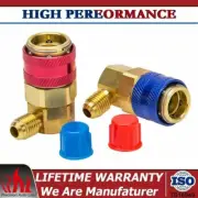 A/C AC Manifold Gauge Conversion Kit High Low Angle Quick Adapter ACME Car