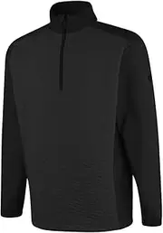 [Island Green] Mens Top Layer 1/2 Zip Jacquard Knit Thermal Golf Sweater Pullover