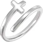 [JewelryWeb] 925 Sterling Silver Polished Sideways Religious Faith Cross Ring Size 7 Band Style-Ring for Women