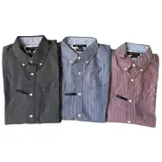 NWT Tommy Hilfiger Men's THFLEX Slim Fit Subtle Print Long Sleeve Shirt All Size