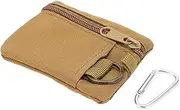 Jaxenor Outdoor EDC Molle Pouch Wallet - Portable Key Card Case with CarabinerTan