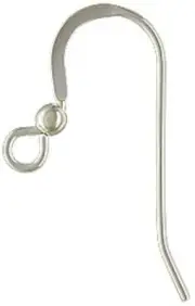 30 Qty Sterling Silver Ear Wires, Flat with 2.5mm Bead, By JenFindings