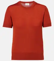 [Saint Laurent] Saint Laurent Knitted wool T-shirt UK 14 orange