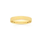 9ct Gold 3.5mm Flat Soft Edge Wedding Band - Size O