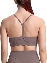[Aoxjox] Women's Workout Y Sports Bras Fitness Backless Padded Trainning Active Gym Bra Yoga Crop Tank Top