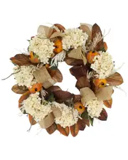 Creative Displays 23in Fall Wreath with Hydrangeas, Pampas & Pomegranates