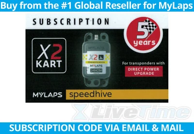 MyLaps X2 Subscription 5-year Renewal Card for Kart Direct Power Transponder