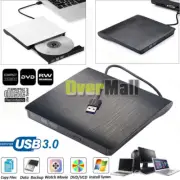 Slim External USB 3.0 DVD RW CD Drive Burner Reader Player For Laptop PC MAC USA