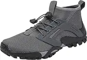 [Generic] Mens Fashion Sneaker Boots and Simple Solid Color New Pattern Summer Mesh Breathable Thick Sole Hiking Shoes Quick Drying and Tracing Shoes Sneaker Boxes for Men with Led