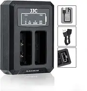 [JJC] BLS-1/BLS-5/BLS-50 Battery Charger USB Dual Slots for Olympus E-M10, E-M10 II, E-M10 III, E-P1, E-P2, E-P3, E-PL5, E-PL6, E-PL7, E-PL8, E-PL9, E-PM2, Stylus 1 etc. with 40cm Extension Cable