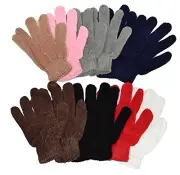 Chenille Knit Gloves Magic Soft Winter Gloves Unisex 12 Pairs Wholesale