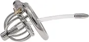 Stainless Steel Short Hollow Penis Cage CB Chastity Device with Urethral Catheter for Men Wearing Chastity Lock Cage Adult Game Sex Toy for Couples