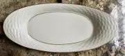 Vintage Lenox Oval Bread Tray Basketweave designed Ivory/Gold trim - New