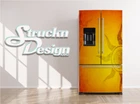 Yellow Orange Sun Design Fridge Freezer Wrap Side Door Vinyl Decal