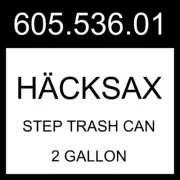 IKEA HACKSAX HÄCKSAX Step Trash Can Black 2 gallon 605.536.01