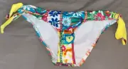 NWT O’Neill Baja Beauty Retro Swimsuit Bikini Bottom w/ Ties M Yellow (B5)