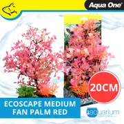 Aqua One Ecoscape Fan Palm Red Plastic Plant 20cm - Med (28386)
