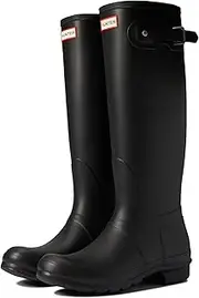 [HUNTER] Original Tall Backstrap Print Rain Boot for Women - Synthetic Upper with Textile Lining, Buckle Closure, and Outsole