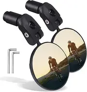 LWPITTY Bike Mirrors 2pcs Bar End Bicycle Mirrors for Handlebars - Cycling Lightweight Rear View Mirrors, Safe Rearview Mirror for Mountain Road Bike