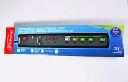 7-Outlet Power Strip Surge Protector Advanced Safety Adj. Threshold Sunbeam