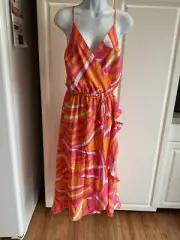 NEW Women's Cuddy Summer Dress Bright Colors X-Small Chloe Style Sherbert Print