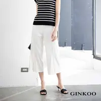 在飛比找momo購物網優惠-【GINKOO 俊克】褲腳開叉寬鬆長褲