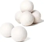 Wool Dryer Balls 6-Pack, Handmade Reusable Laundry Dryer Ball, Natural Fabric Softener 100% Premium New Zealand Wool, Reduce Clothing Wrinkles and Save Drying Time