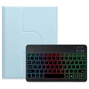 360° Rotatable Bluetooth Keyboard Leather Case With Three Colour Backlight Sky Blue For Ipad Air 2022 / Ipad Pro 11 2021 Keyboards