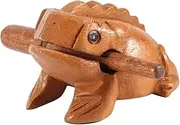 Wooden Frogs, Thailand Traditional Craft Wooden Lucky Frog Croaking Musical Instrument Home Office Decor(10.6CM)
