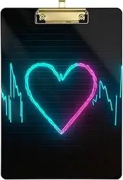 Blue and Peach Cyber Heartbeat Office Clip Board Transparent for Nurses Home Contractor Size 9 x 12