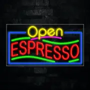 Espresso LED Neon Sign 33"L x 18"H #35430