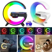 Clock Radio Phones Wireless Charger Bluetooth Speaker Alarm LED Lamp RGB Alarm