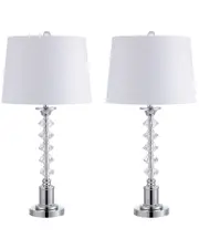 JONATHAN Y Set of 2 Kinsley 28in Crystal LED Table Lamps